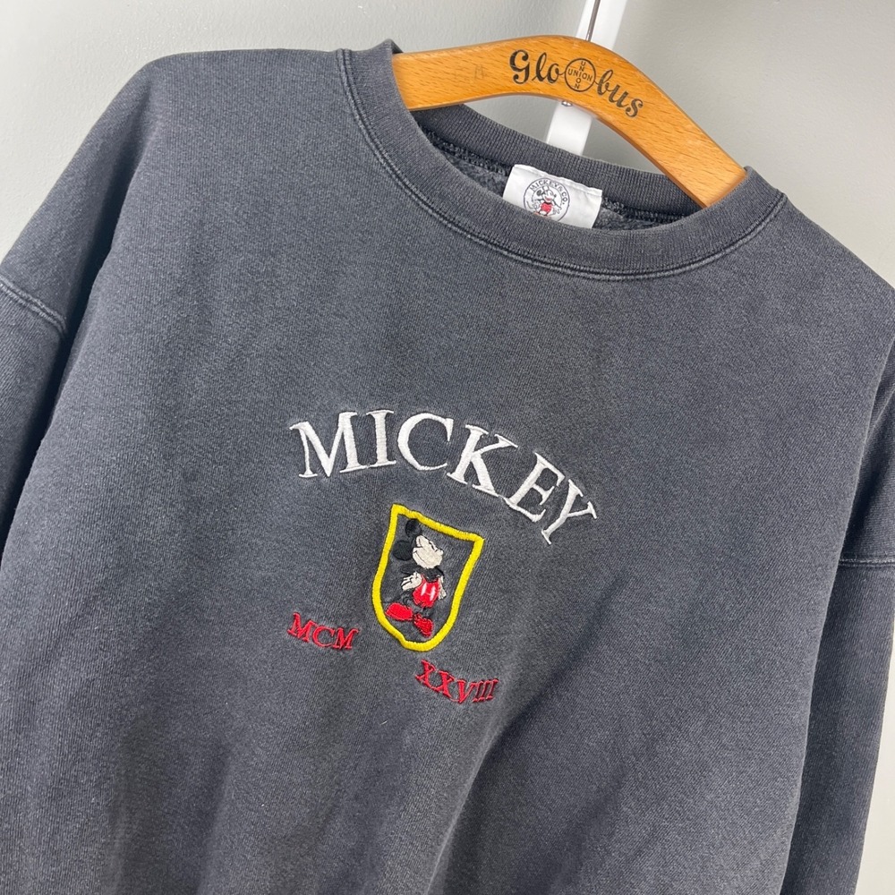 Vintage Disney Mickey & Co. Crewneck Sweatshirt XL Black Embroidered Pullover